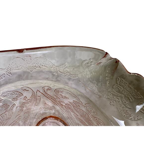Federal Glass 'Madrid' Pink Depression Glass 6 Pieces Dinner Plates Bowls-Chips - Picture 3 of 9